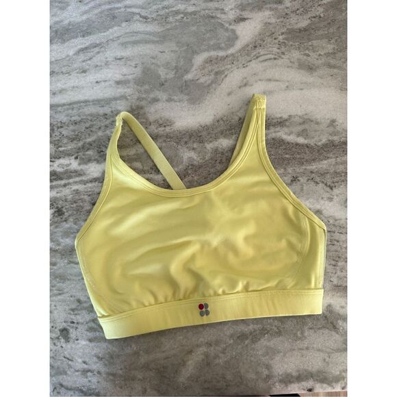 Sweaty Betty Yellow Cross back Mesh Adjustable Sports Bra Size Small - Picture 1 of 8
